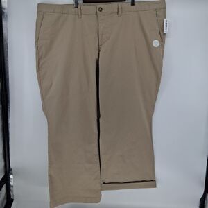 Old Navy Plus Size 30 Pants Chino Beige Rolled Hem Classic Business Casual Work